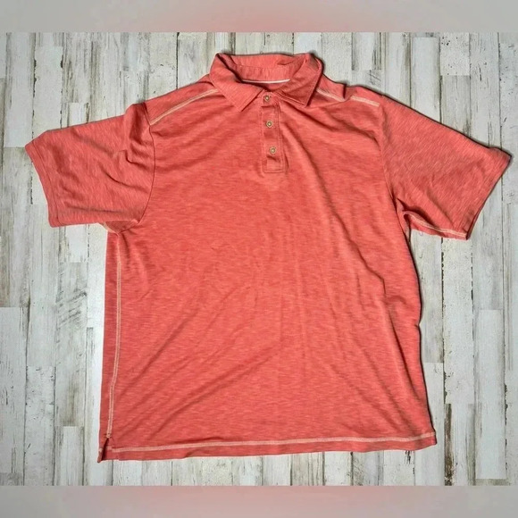Tommy Bahama Other - Tommy Bahama Mens XL Polo Golf Shirt Short Sleeve Knit Peach